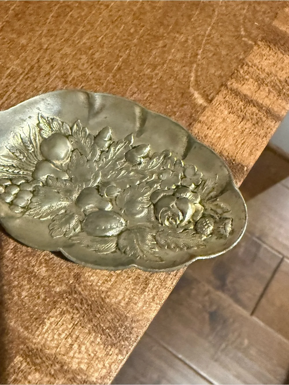 Victorian Silverplate Serving Spoon Ornate Fruit Floral Berry Pattern - Marked